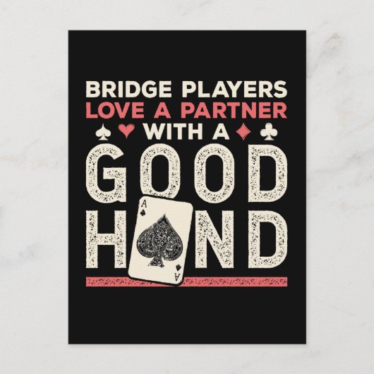 Bridge Player Joke Partner Good Hand ポストカード (正面)