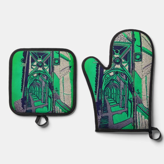 Bridge structure 鍋つかみ&鍋敷きセット (正面)