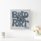 Bridgeport Denim Letter スクエア壁時計 (ホーム)