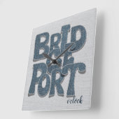 Bridgeport Denim Letter スクエア壁時計 (傾斜)