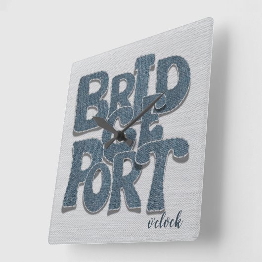 Bridgeport Denim Letter スクエア壁時計 (傾斜)