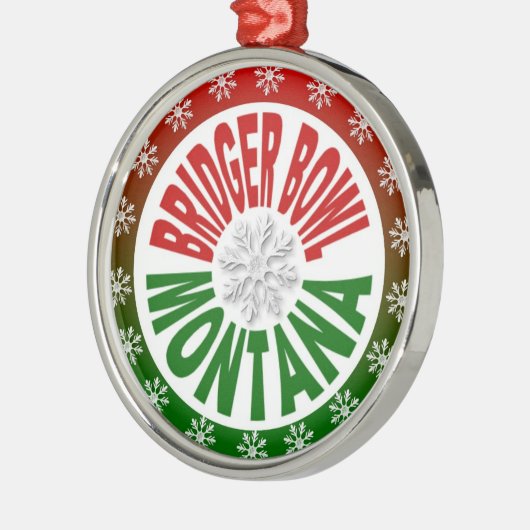 Bridgerボールのモンタナの赤い緑の休日のオーナメント メタルオーナメント (左)