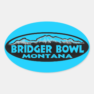 Bridgerボールのモンタナの青い楕円形のステッカー 楕円形シール