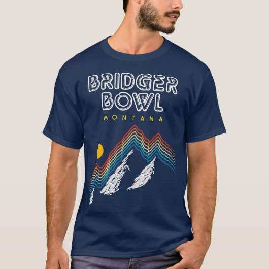 Bridger Bowl Montana   Ski Resort 1980s Retro Tシャツ (正面)
