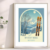 Bridger Bowl Montana ski resort Poster ポスター