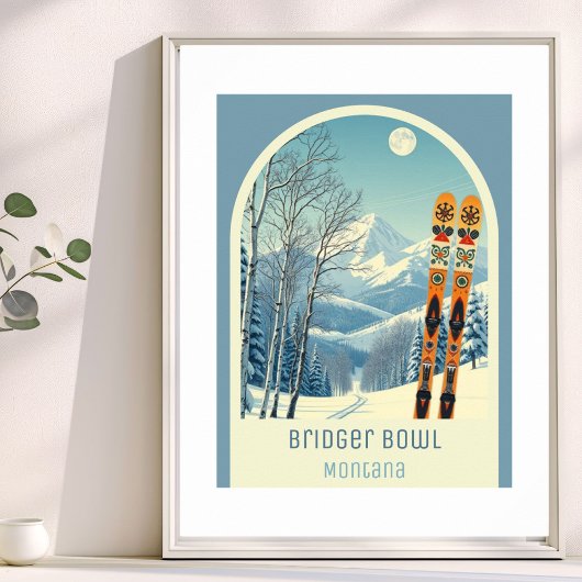 Bridger Bowl Montana ski resort  Poster ポスター