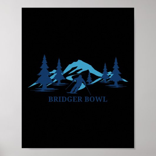 Bridger Bowl Montana Ski Resort Skiing Skier  ポスター (正面)