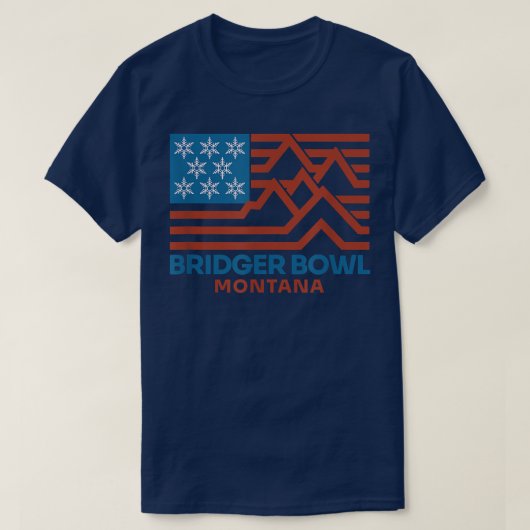 Bridger Bowl Montana Ski Snowboard Snow Mountain  Tシャツ (デザイン正面)