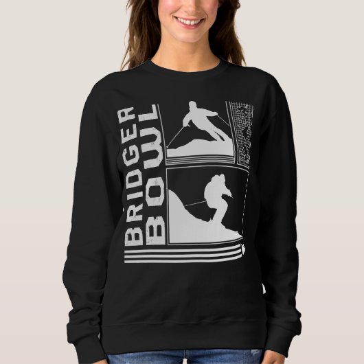 Bridger Bowl Skiing Skier Winter Snowboard Snowboa スウェットシャツ (正面)