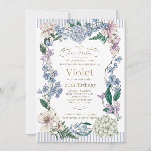 Bridgerton Birthday Invitation 招待状 (正面)