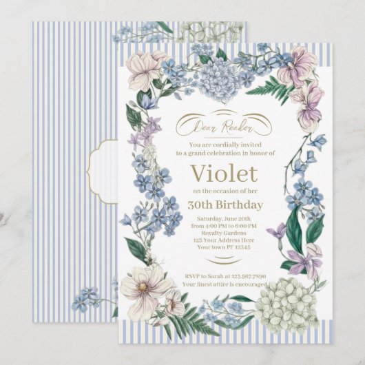 Bridgerton Birthday Invitation 招待状 (正面/裏面)