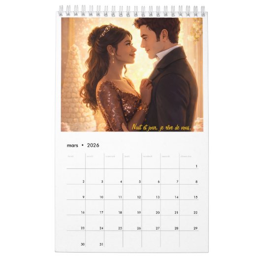 Bridgerton inspired カレンダー (3月 2026)