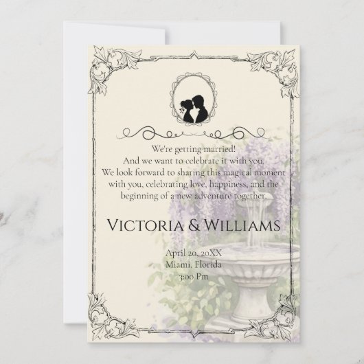 Bridgerton Inspired Regency Society Paper Wedding 招待状 (正面)