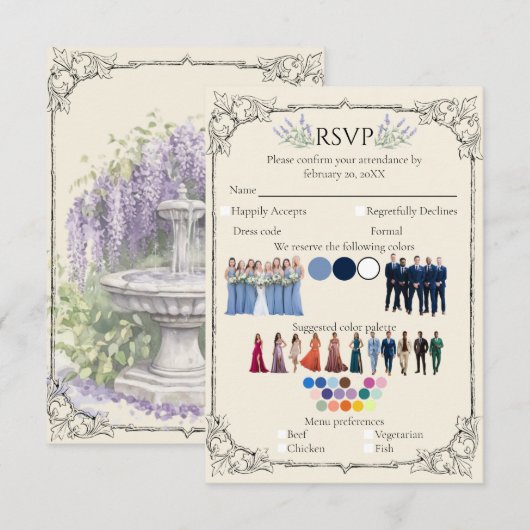 Bridgerton Inspired Regency Society RSVP All-in-On (正面/裏面)