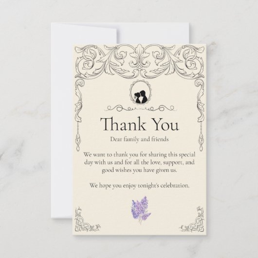 Bridgerton Inspired Regency Society Thank You サンキューカード (正面)