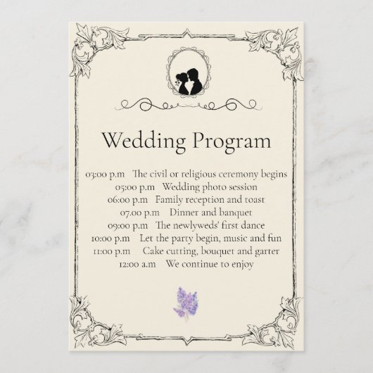 Bridgerton Inspired Regency Society Wedding プログラム (正面)