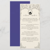 Bridgerton Inspired Regency Society Wedding Menu メニュー (正面/裏面)
