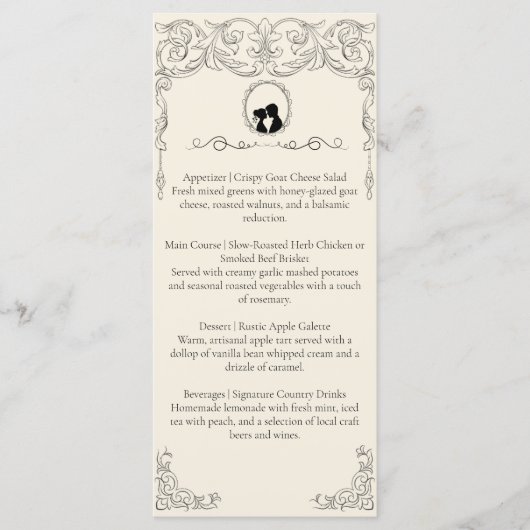 Bridgerton Inspired Regency Society Wedding Menu メニュー (正面)