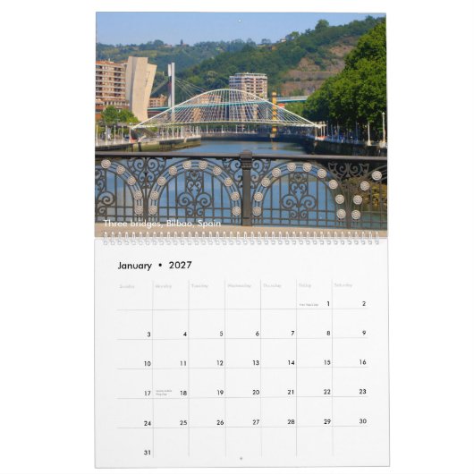Bridges 2027 カレンダー (1月 2027)