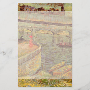Bridges Across Seine, Asnieres by Vincent vanゴッホ 便箋