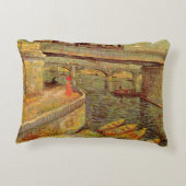Bridges Across Seine, Asnieres by Vincent van ゴッホ アクセントクッション (裏面)