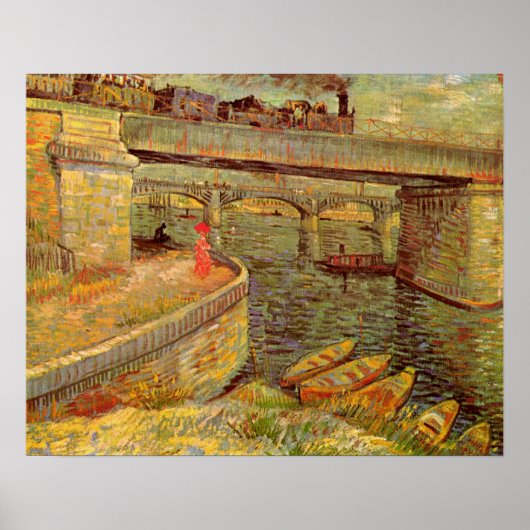 Bridges Across Seine, Asnieres by Vincent van ゴッホ ポスター (正面)
