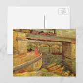 Bridges Across Seine, Asnieres by Vincent van ゴッホ ポストカード (正面/裏面)