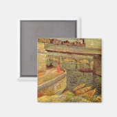 Bridges Across Seine, Asnieres by Vincent van ゴッホ マグネット (正面/裏面)