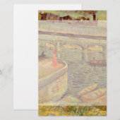 Bridges Across Seine, Asnieres by Vincent van ゴッホ 便箋 (正面/裏面)