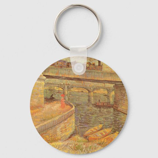 Bridges Across the Seine by Vincent van Gogh キーホルダー (正面)
