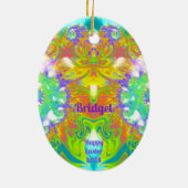 BRIDGET～イースターエッグ～フラクタルマルチカラーかわいらし セラミックオーナメント (裏面)