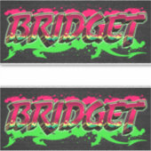 Bridget Vorname Name Graffiti Aufkleber Sticker シール (正面)