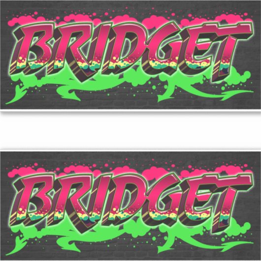 Bridget Vorname Name Graffiti Aufkleber Sticker シール (正面)