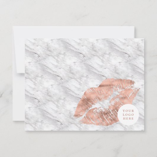 BRIEバラ金ゴールド唇と大理石ビジネスありがとう 招待状 (裏面)