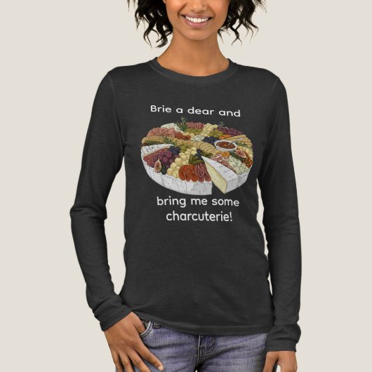 "Brie a Dear" Funny Charcuterie トライブレンドＴシャツ (正面)