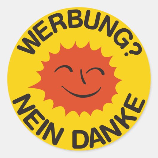 Briefkasten-Aufkleber: Werbung? Nein danke! ラウンドシール (正面)