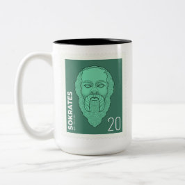 Briefmarke Sokrates -   ツートーンマグカップ