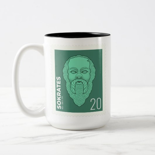 Briefmarke Sokrates -   ツートーンマグカップ (左)
