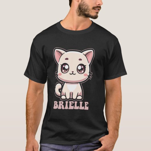 Brielle かわいい子猫のデザイン ガールズネーム Briel Tシャツ (正面)
