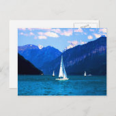 brienzの平和喜びのおもしろいそしてスイス連邦共和国幸せな湖 シーズンポストカード (正面/裏面)