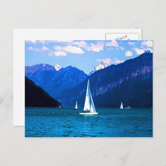 brienzの平和喜びのおもしろいそしてスイス連邦共和国幸せな湖 シーズンポストカード (正面/裏面)