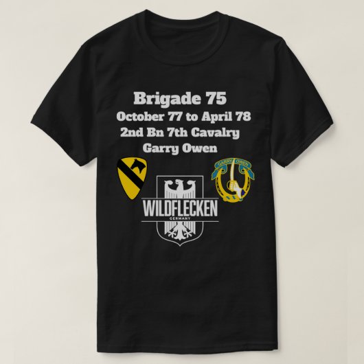 Brigade 75 2nd Bn 7th Cav Oct 77Apr 78 Wildflecken Tシャツ (デザイン正面)