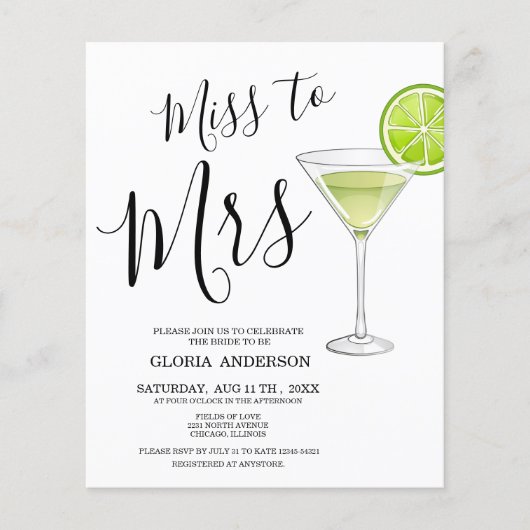 Brigal恋しく思 Showerの招待に予算 (正面)