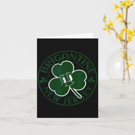 Brigantine New Jersey Irish Shamrock Nj Retro Souv カード (黄色い花)