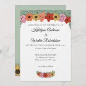 BrightとStorybookはっきりしたフローラ結婚の 招待状 (正面/裏面)