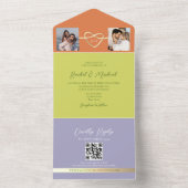 Brightカラフルの結婚QRコード オールインワン招待状 (内側)