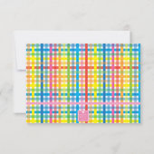 Bright カラフル Plaid Thankパーソナライズされた Notes サンキューカード (裏面)