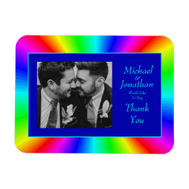 Bright カラフル Rainbow結婚's Thank You マグネット