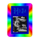 Bright カラフル Rainbow結婚's Thank You マグネット (縦)