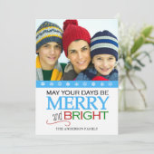 Bright メリー Snowflake 5x7フォトカード – Aqua シーズンカード (スタンド正面)